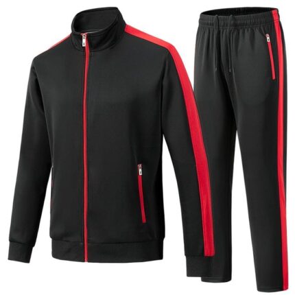 Men's Black & Red Training Tracksuit